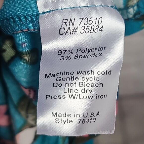 Anthropologie Uncle Frank Super Soft Teal Floral Print Ruffled Shift Midi Dress - Picture 6 of 10